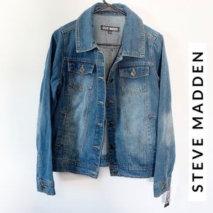 NWT Steve Madden Boyfriend Trucker Denim Jacket
